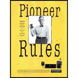 1992 Pioneer Car Stereo CD Player Changer Vintage Print Ad Audiophile Wall Art